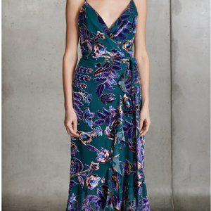 PatBo Burnout Velvet Midi Dress Size 4